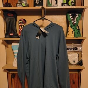 Adidas Men's Teal Hoodie